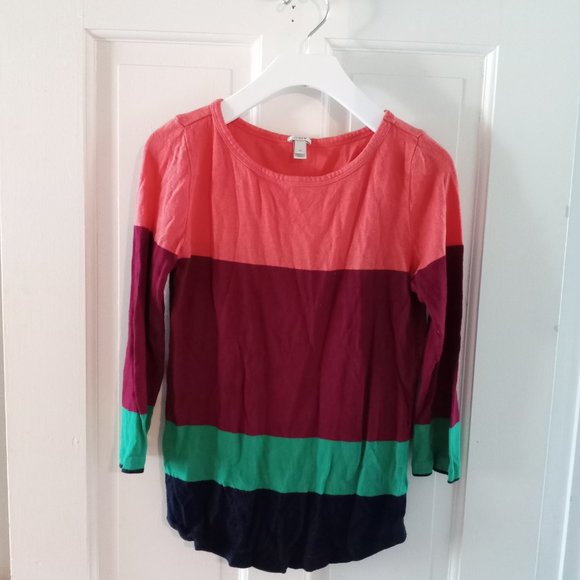 BUNDLE of J. crew colorblock shirt and free people ribbed tank - Picture 3 of 9